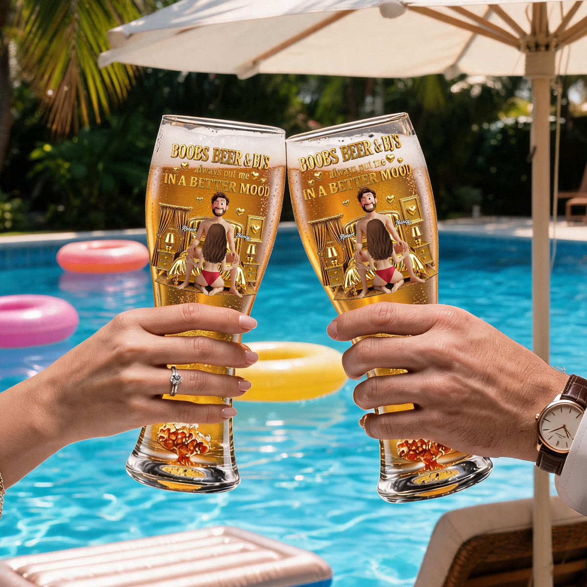 Personalized "Naughty Couples" Beer Glass – Gift For Couples
