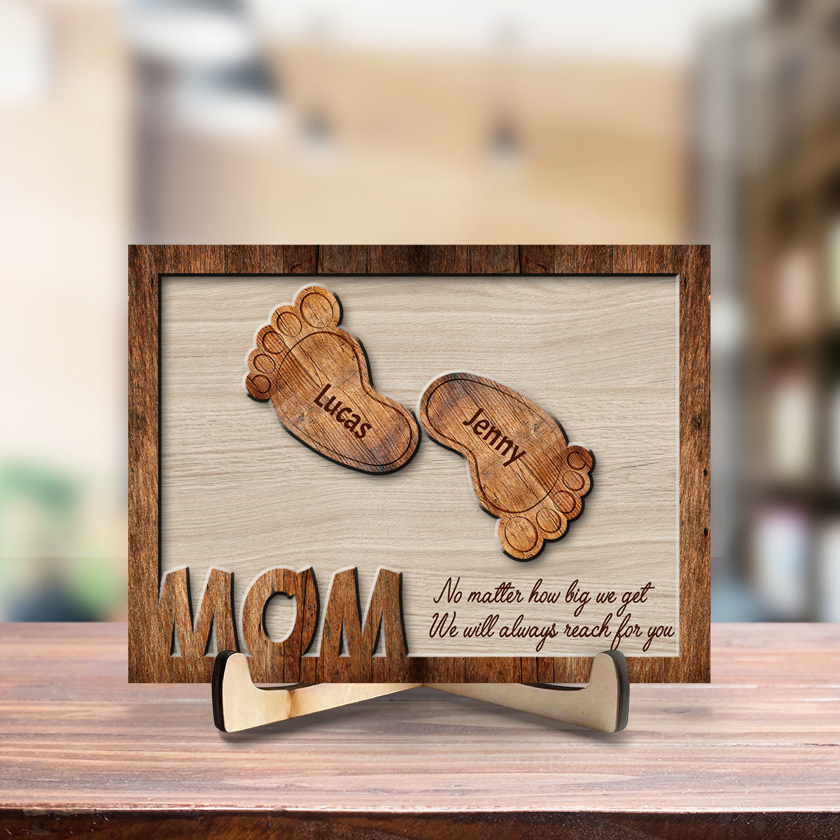 Heartfelt Gift – Personalized Custom Wooden Plaque "Always Reach For You"