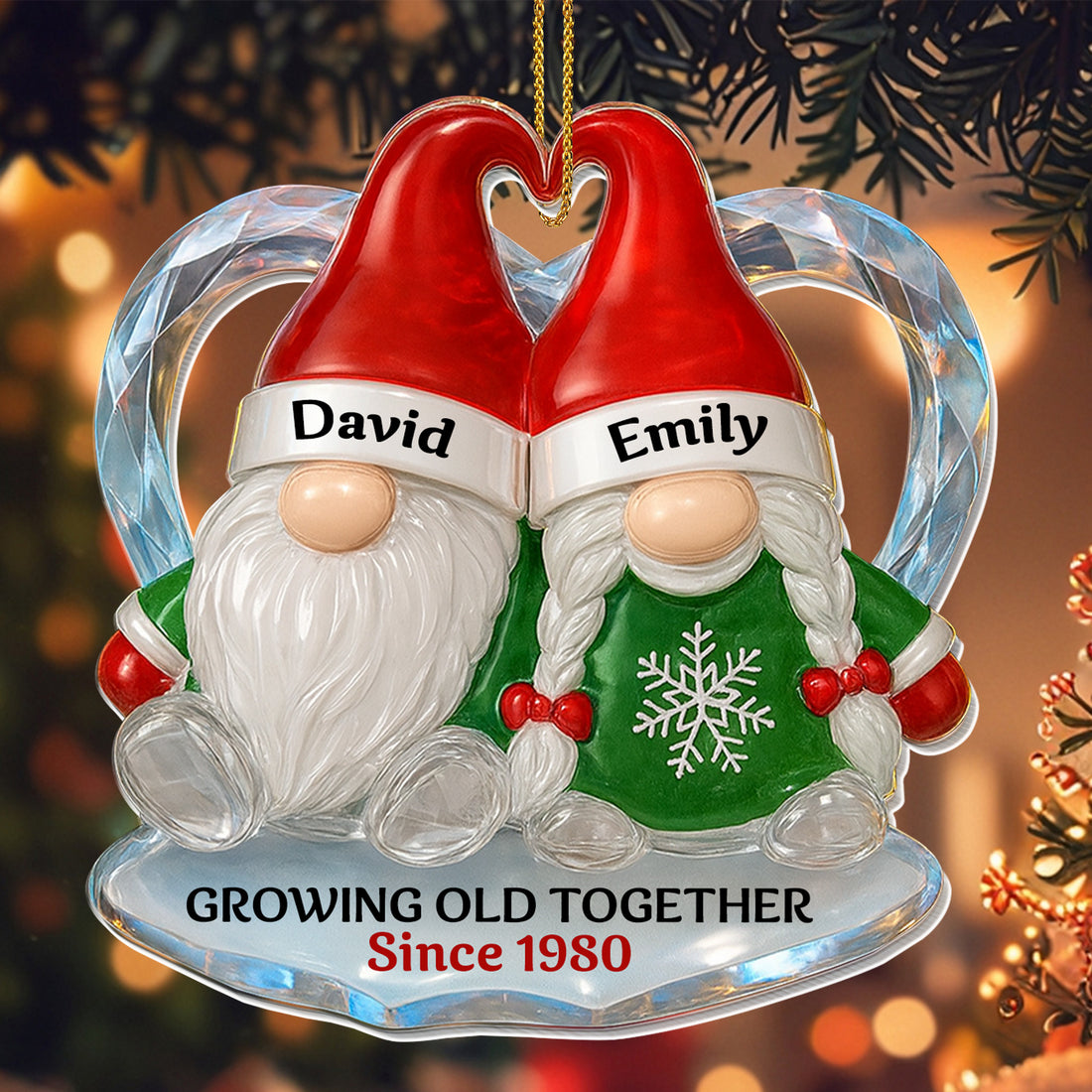 Personalized "Growing Old Together" Acrylic Ornament – Gift For Couples