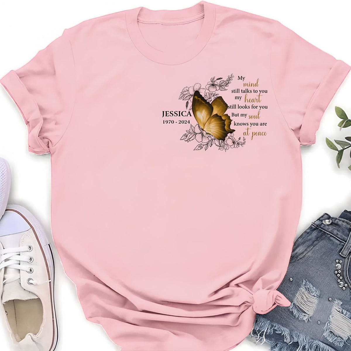 Personalized Butterfly Memorial T Shirt - Mother's Day Gift