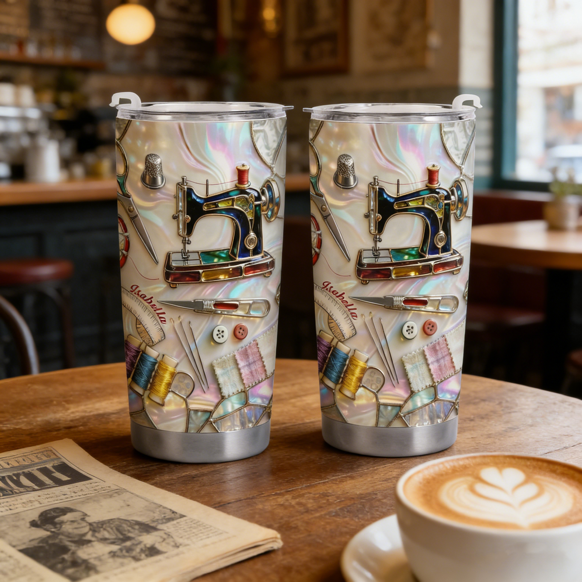 Timeless Things Appreciated More Than You Can Sew, Stainless Steel Tumbler, Gift For Crafters And Sewing Lovers