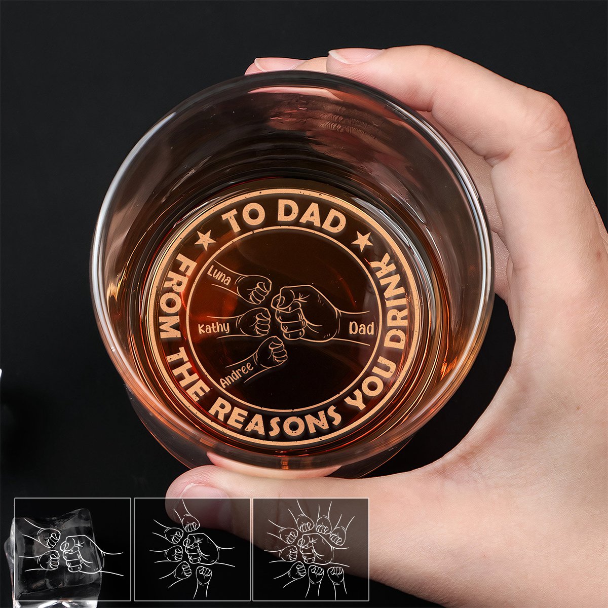 Personalized Engraved Beer Cup - To Dad From The Reasons You Drink