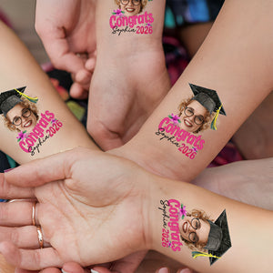 Congrats, Graduation Senior Tattoo Gift, Custom Temporary Tattoo, Personalized Tattoo, Fake Tattoo
