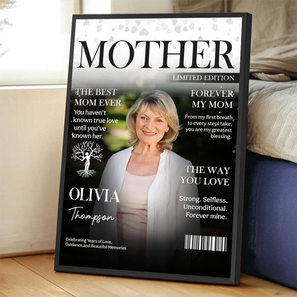 Mother Magazine Personalized Canvas, Custom Mom Photo Gift, Best Mom Ever Wall Art, Mother Appreciation Gift