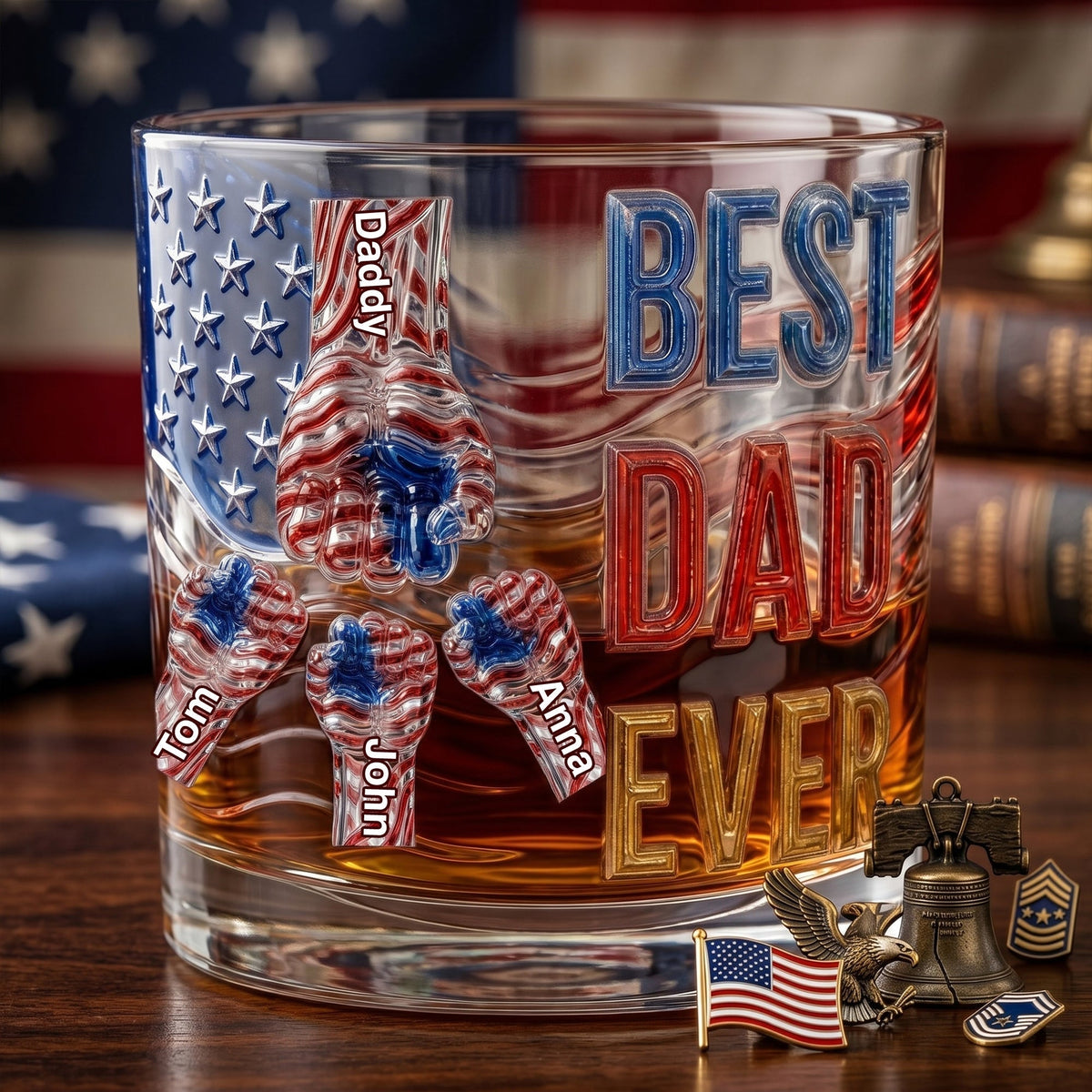 Personalized Drinking Glass – "Power Fist" Design – A Cool Gift For Dad
