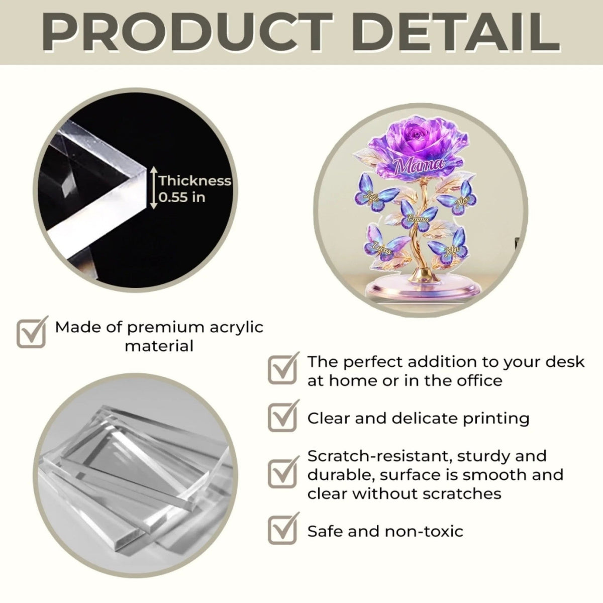 Personalized Acrylic Plaque – A Crystal Garden of Love for Mom or Grandma – Unique Mother's Day Gift