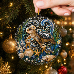 "Blessed To Be Called Grandma" – Personalized Acrylic Ornament | Gift For Grandma, Mom & Sea Turtle Family