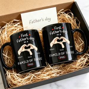 New Family Gift – Personalized Mug "First Time Ever As A Family Of Three"