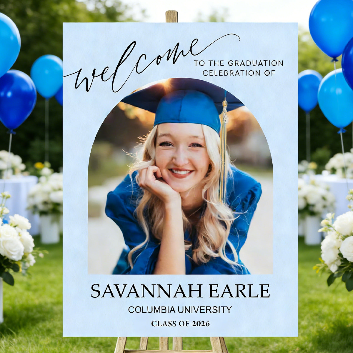 Personalized Color Welcome Canvas Sign - Custom Class Of 2026 Graduation Party Welcome Sign