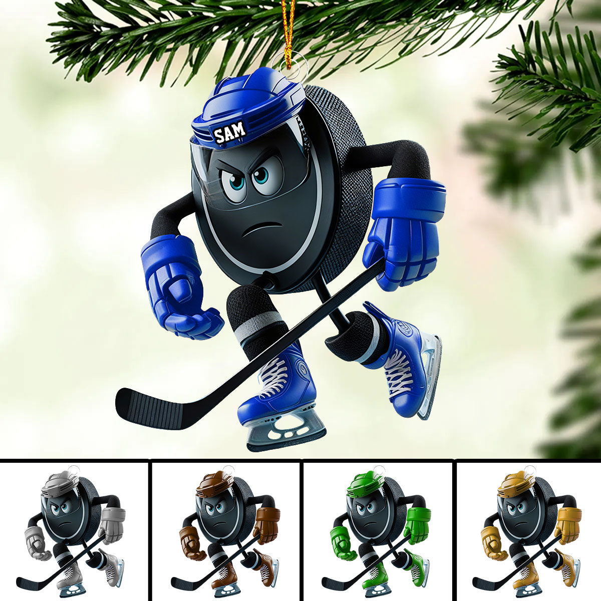 Personalized Inspirational Ice Hockey Ornament For Hockey Players