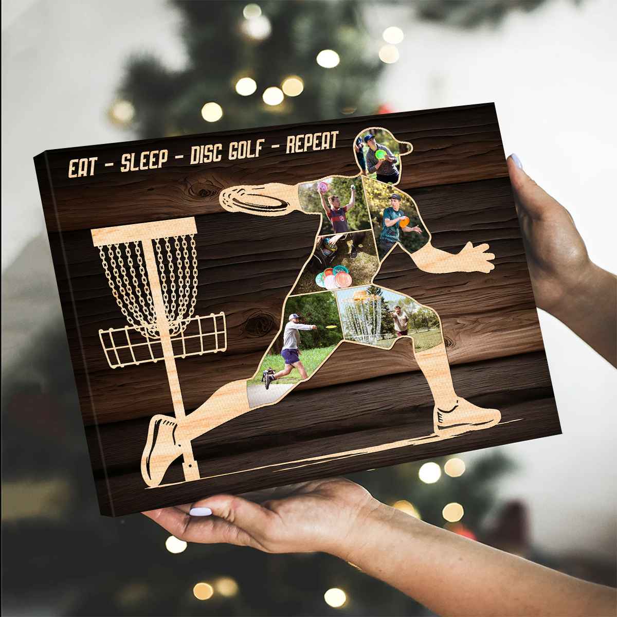 Personalized Disc Golf Photo Collage Canvas – Custom Gift For Disc Golfers