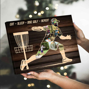 Personalized Disc Golf Photo Collage Canvas – Custom Gift For Disc Golfers