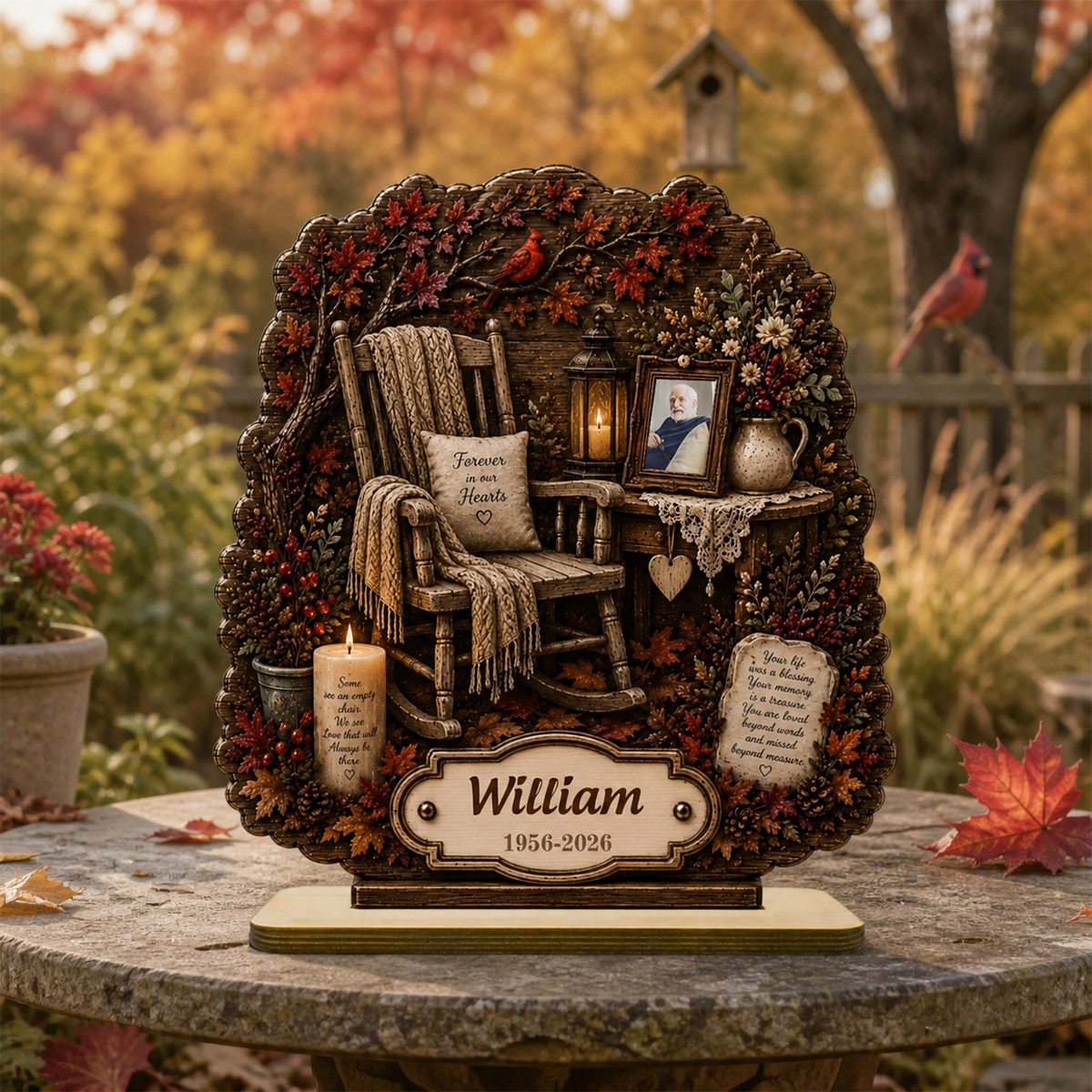 Some see an empty chair We see Love that will Always be there - Personalized Memorial Wooden Plaque