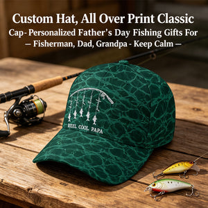 Personalized Fishing Cap – "Keep Calm and Fish On" – Father's Day Gift For Dad & Grandpa