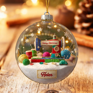 Merry Sewing Christmas Ornament - Personalized Gifts for Sewing Lovers