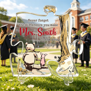 Custom Puzzle Shaped Acrylic Plaque - Personalized Graduation Gifts For Teachers - You Helped Me Grow