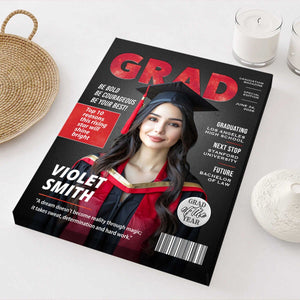 Personalized Graduation Magazine Cover Canvas , Personalized Graduation Gifts for Him or Her