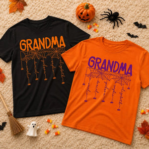 Personalized "Our Little Web Crew" Spider T-Shirt – Halloween Birthday Gift For Mom & Grandma