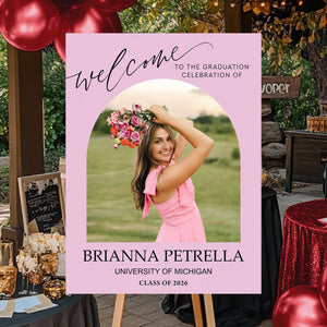 Personalized Color Welcome Canvas Sign - Custom Class Of 2026 Graduation Party Welcome Sign