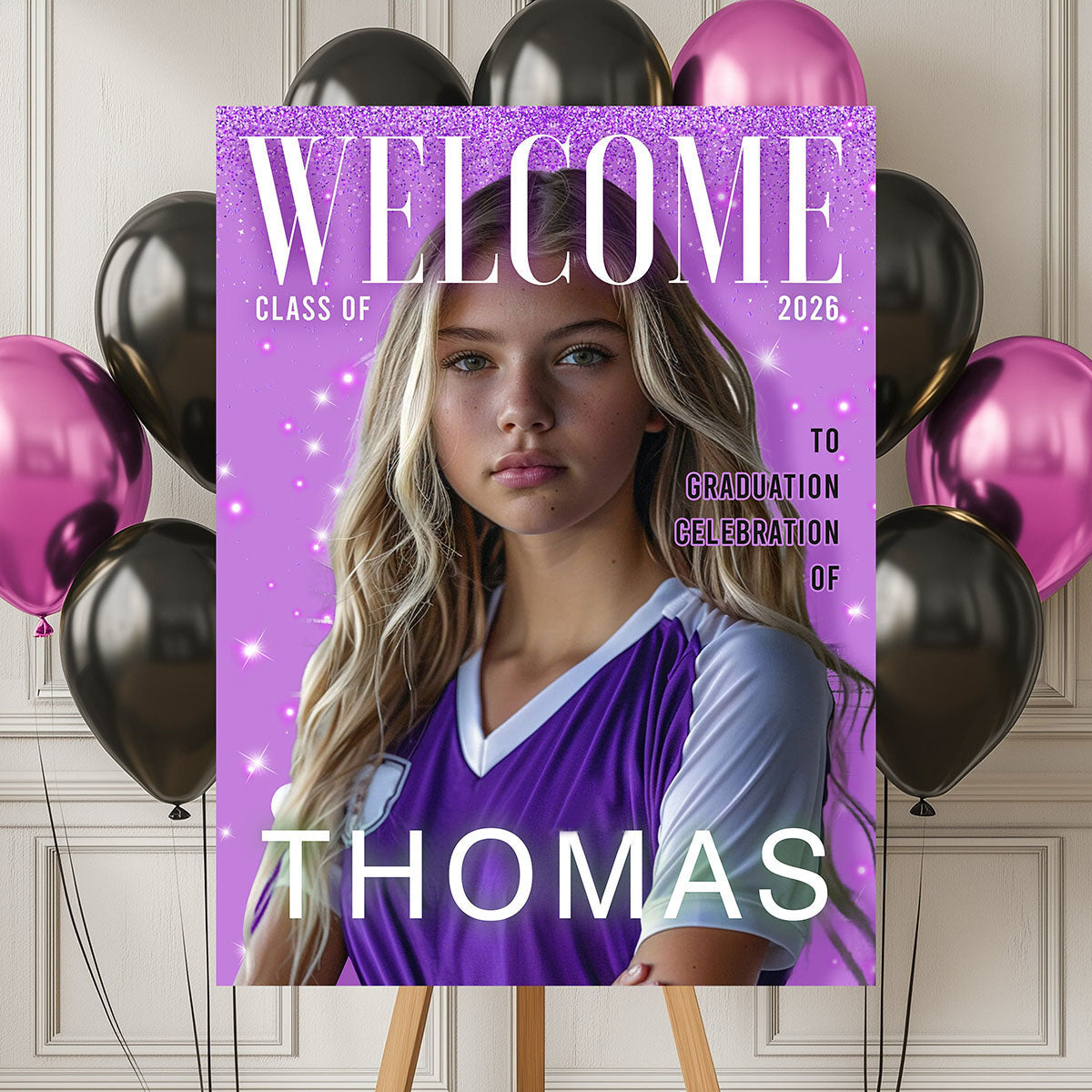 Custom Photo Graduation Welcome Sign - Personalized Magazine Canvas Graduation Gifts