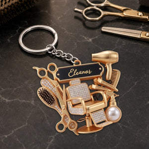 Master of Style, Personalized Keychain, Gift for Hairstylist Lovers