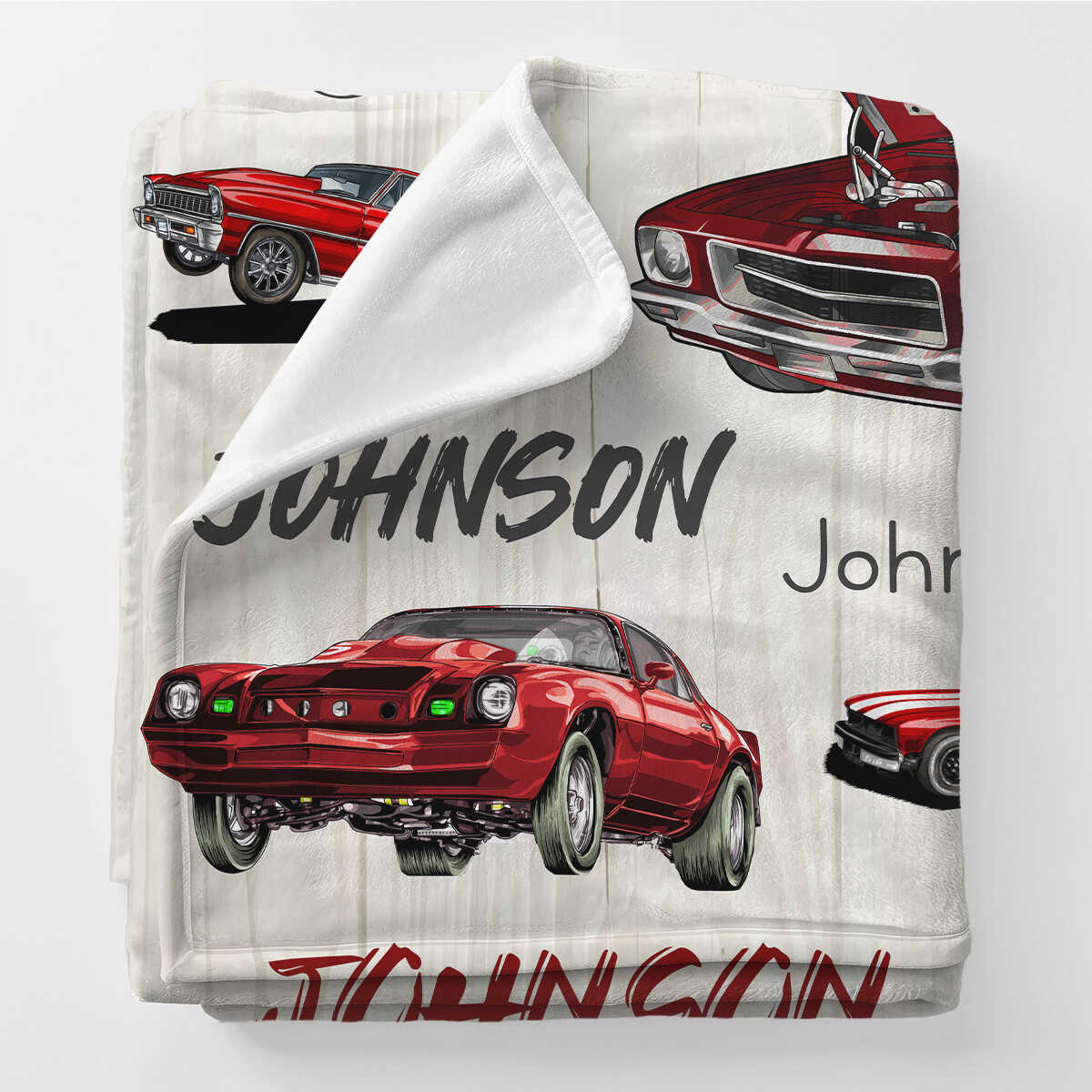"Classic Muscle Car" Personalized Blanket – Custom Name Fleece Throw For Car Enthusiasts