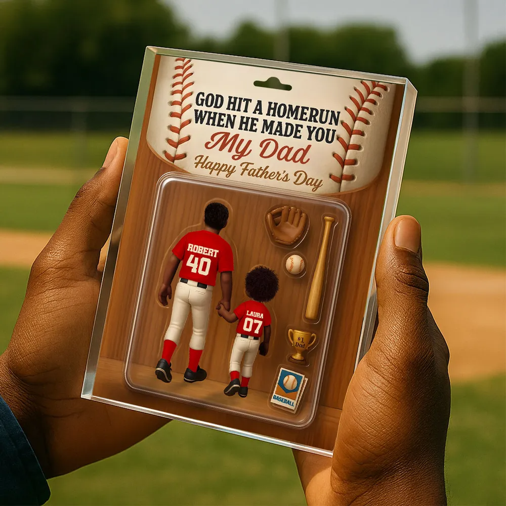 Personalized Acrylic Block Plaque, Father's Day Gift for Baseball Dad