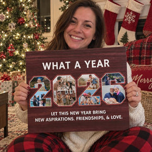 Personalized 2026 Year In Review Photo Collage Canvas – Custom Family Memory Wall Art | Christmas Gift For Families