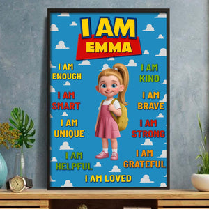 Personalized "I Am Enough" Affirmations Poster – Gift For Kids & Grandkids