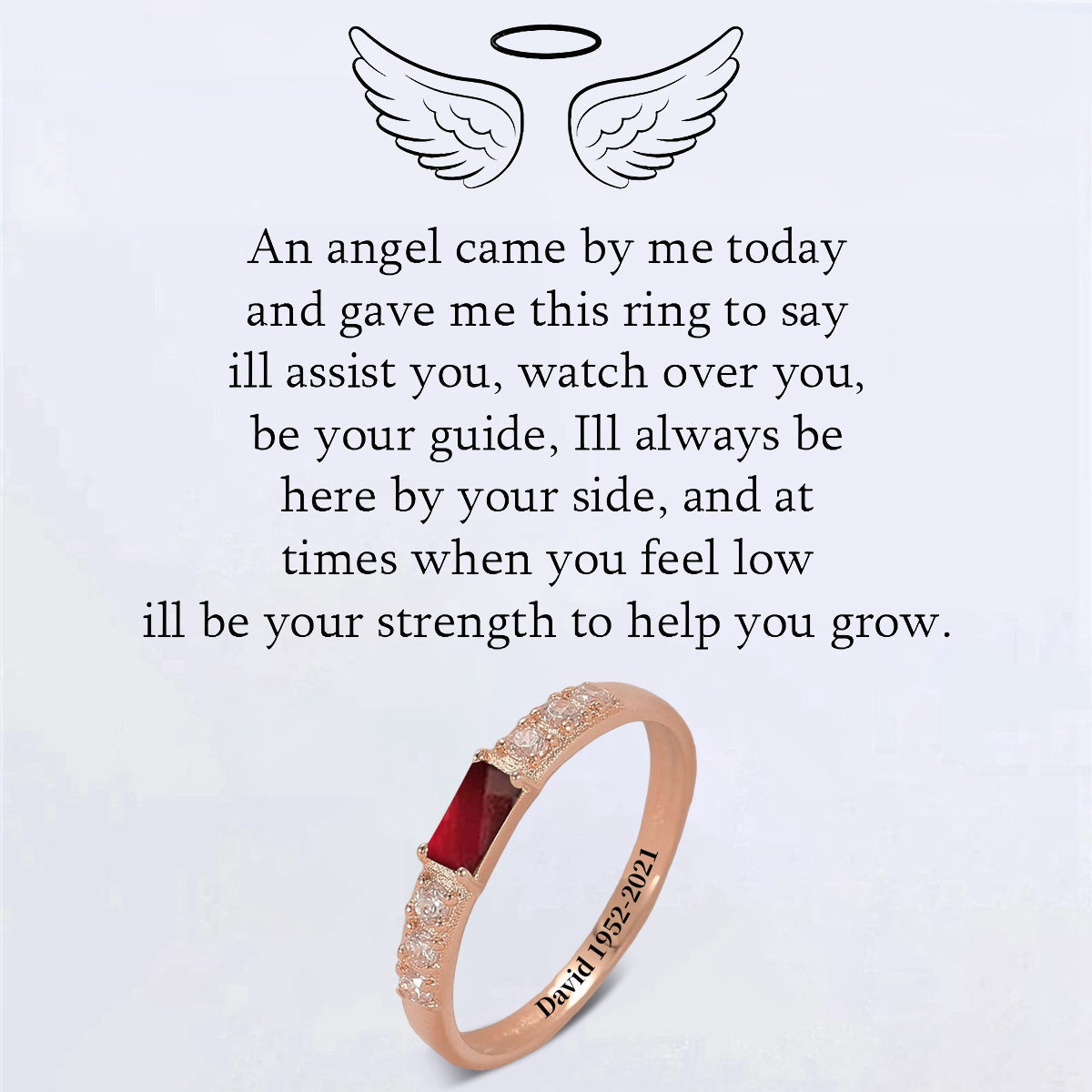 Personalized Birthstone Memorial Ring-- Memorial Gift For Family, Friend