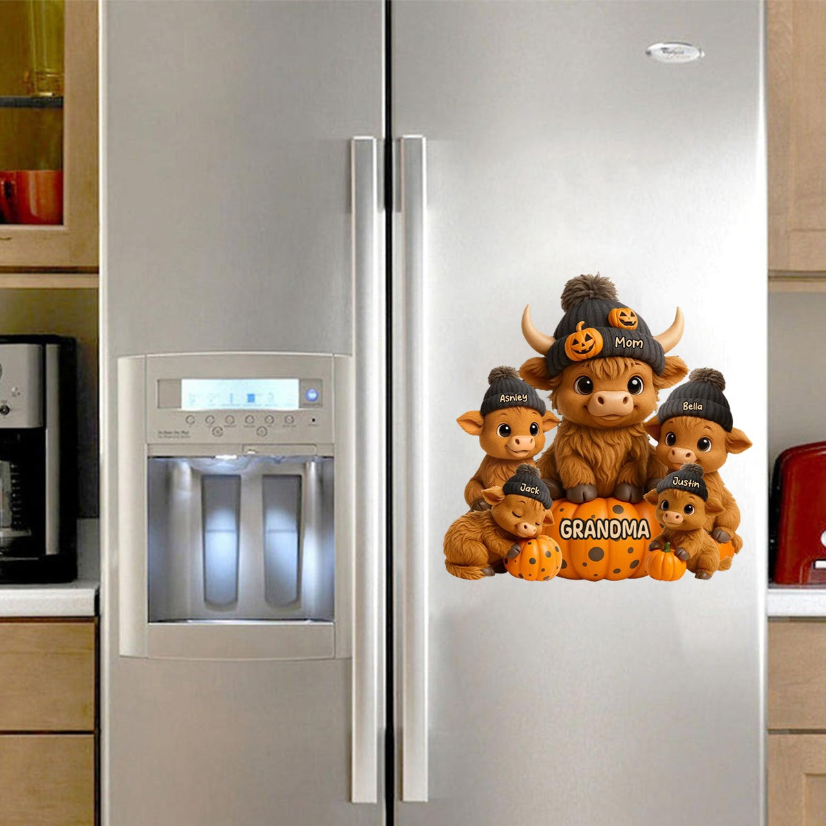 Mama Cow Personalized Decal, Cozy Fall Vibe Halloween Decor for Mom, Grandma