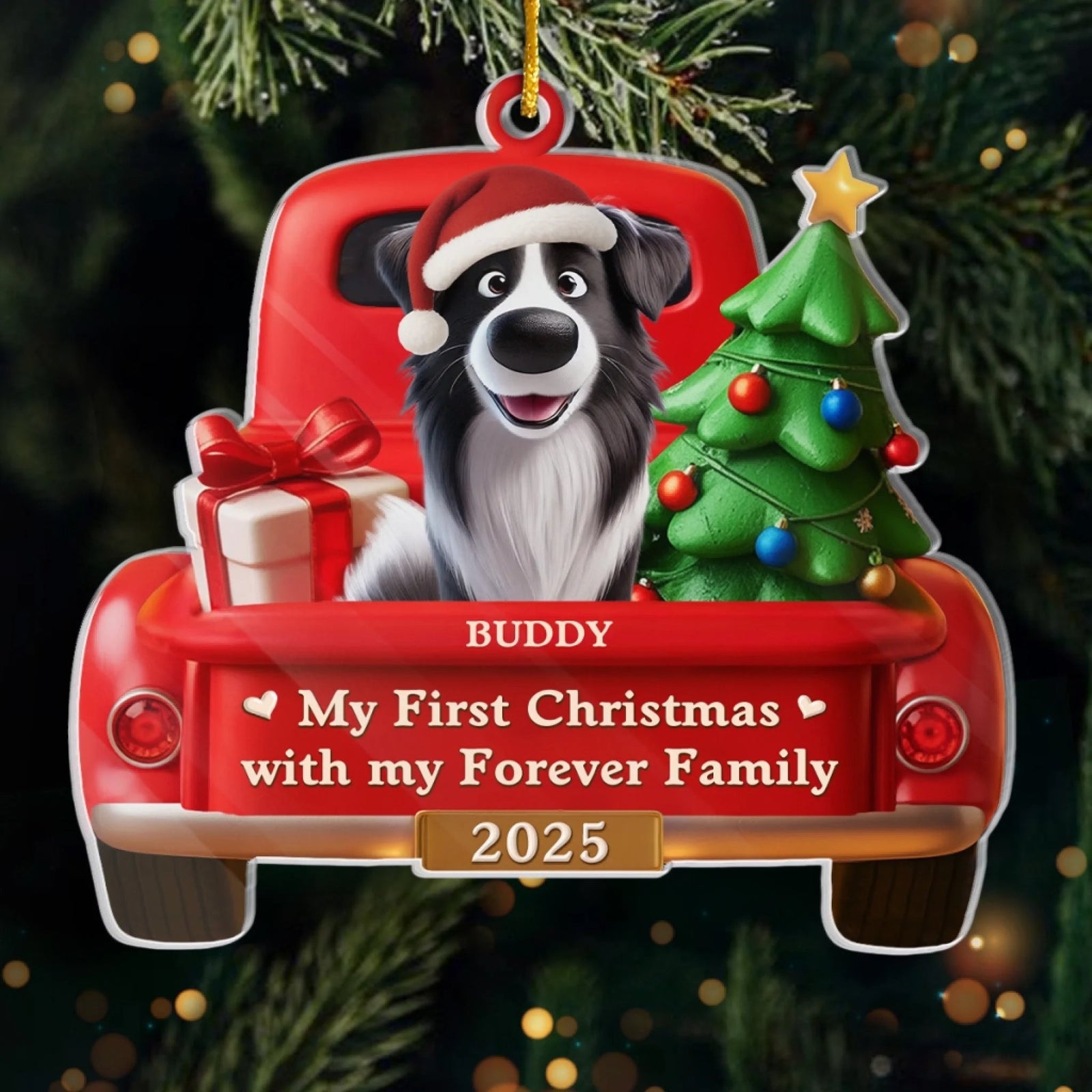My First Christmas - Personalized Acrylic Ornament Gifts For Dog Lovers, Dog Dad And Mom