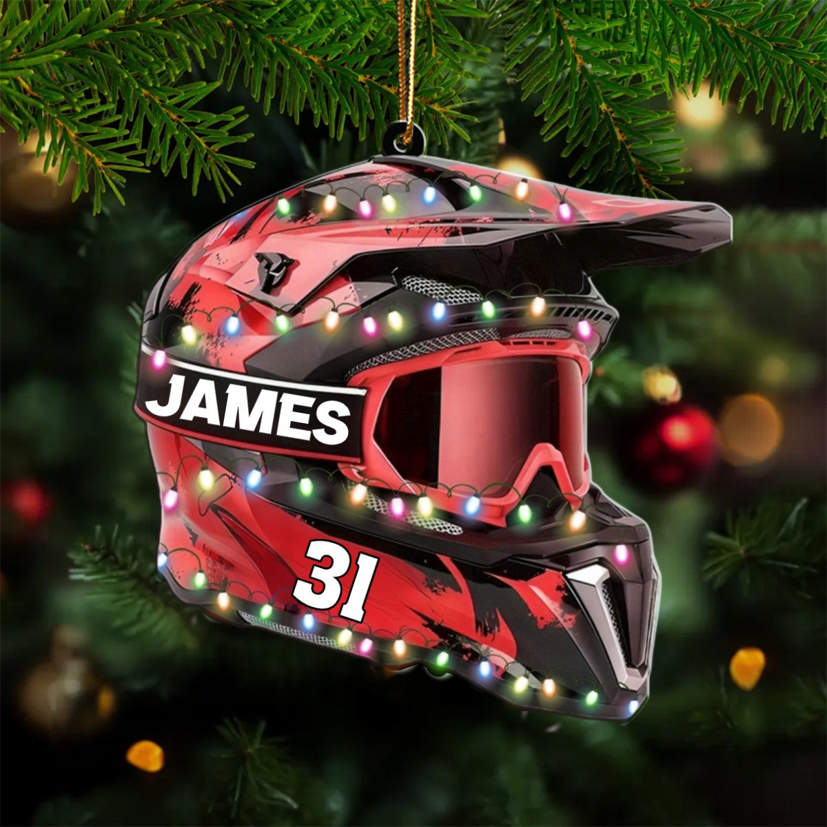 Personalized Dirt Bike Ornament, Custom Motocross Men Ornament, Motorcycle Ornament, Gift for Racing Lover