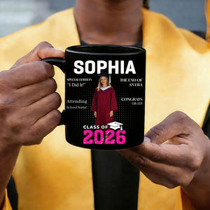 Congratulations Class Of 2026 Magazine Black Mug- Personalized Custom Mug
