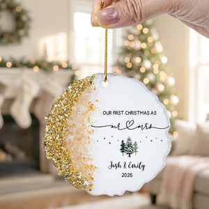 Personalized "Our First Christmas As Mr. & Mrs." Acrylic Hanging Ornament – Wedding & Housewarming Keepsake