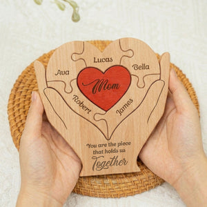 "You Are the Piece That Holds Us Together" – Personalized Wooden Family Puzzle – Mother's Day Gift For Mom, Mum, Mother