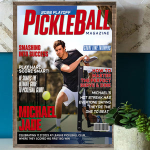 Personalized Pickleball Magazine Cover, Custom Sport Magazine Cover, Pickleball Player Gift, Unique Gifts For Pickleball Player