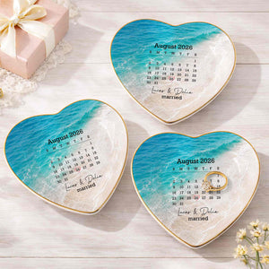 Personalized "Married" Jewelry Dish – Gift For Couples