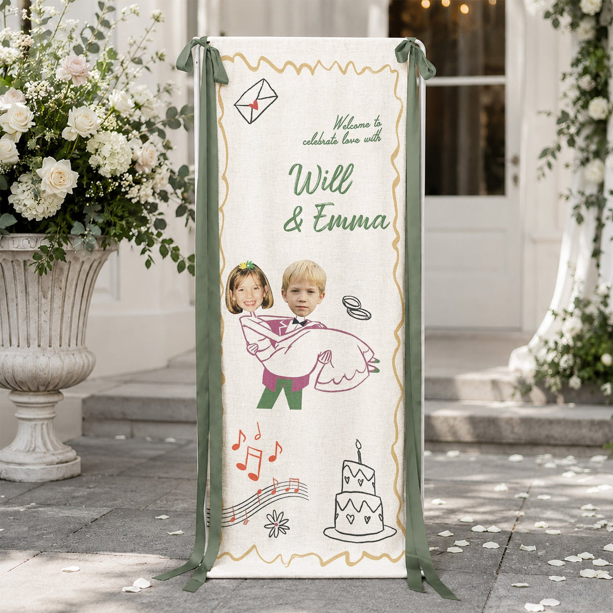 Personalized Wedding Welcome Sign – Custom Couple Photo Decor & Favors