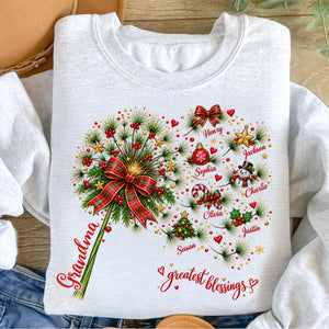 Grandma’s Greatest Blessings – Personalized Christmas Sweatshirt | Heartfelt Holiday Gift For Grandma