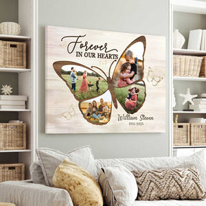 Personalized Butterfly Memorial Gifts, Memorial Gifts for Loss of Mother, In Loving Memory Canvas Poster