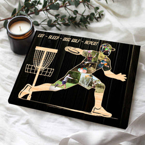Personalized Disc Golf Photo Collage Canvas – Custom Gift For Disc Golfers