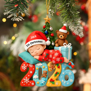 Baby's First Christmas Keepsake – Personalized Acrylic Ornament with Baby Photo For Holiday Tree Decor