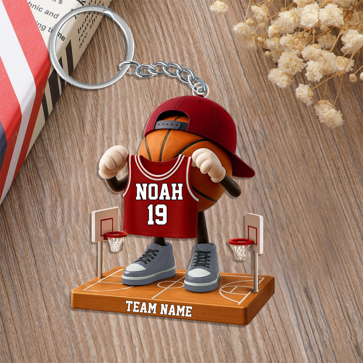 Customized Basketball Keychains Personalized Basketball Acrylic Keychain,Unique Gifts For Basketball L ...