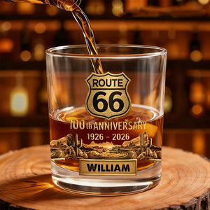 Route 66 100th Anniversary - Personalized Whiskey Glass