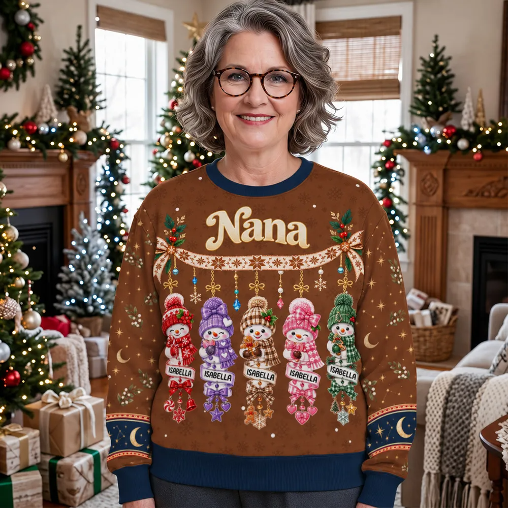 Grandma's Little Snowmen – A Personalized Christmas Sweatshirt Made Just For Her