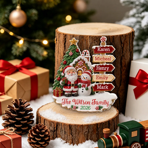 "Family Christmas" – Personalized Acrylic Ornament | Holiday Keepsake For Families