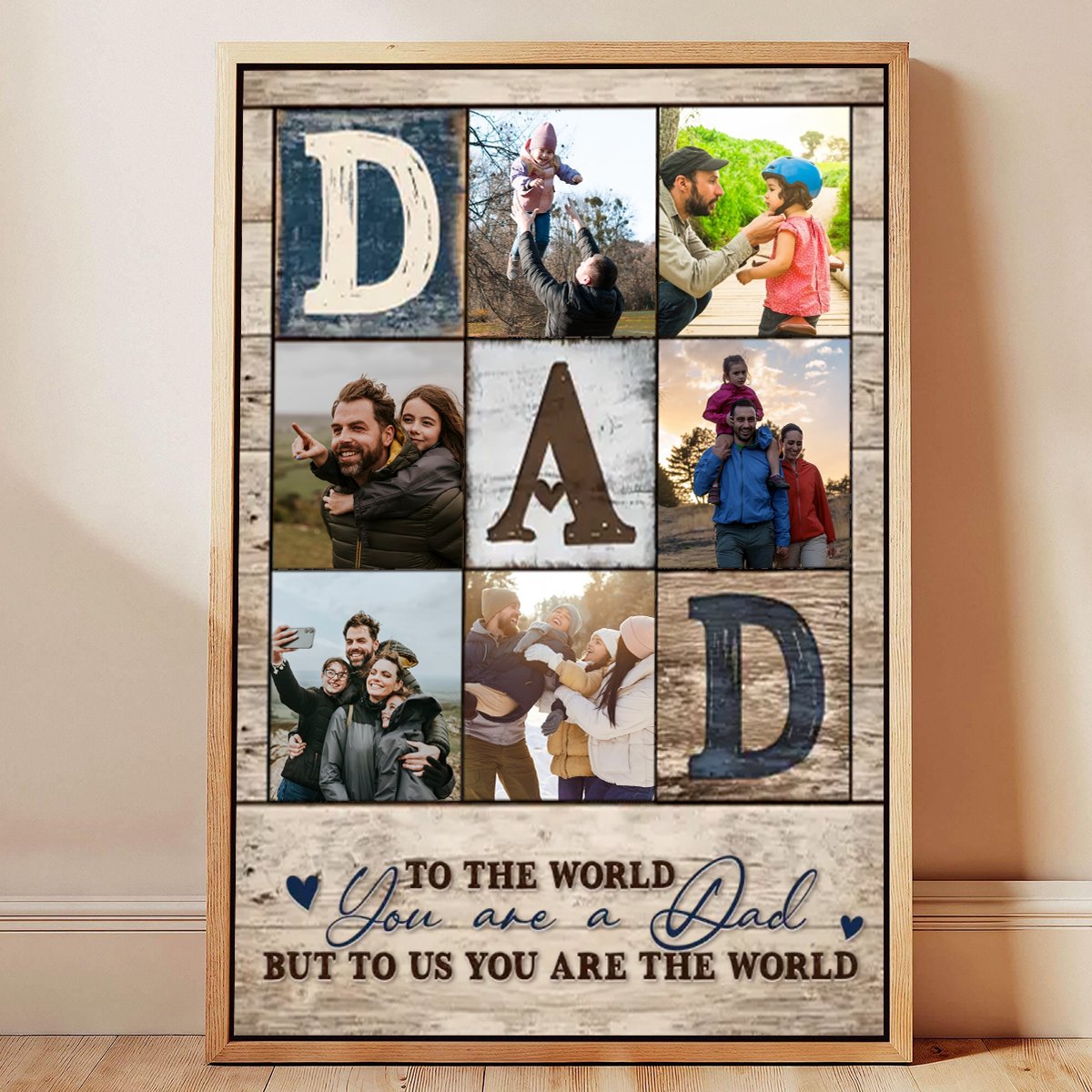 Personalized Dad Photo Collage Canvas Poster, Father’s Day Gifts 2025