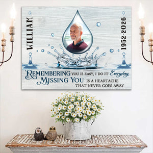 REMEMBERING and MISSING Memorial Gift Personalized Canvas Poster