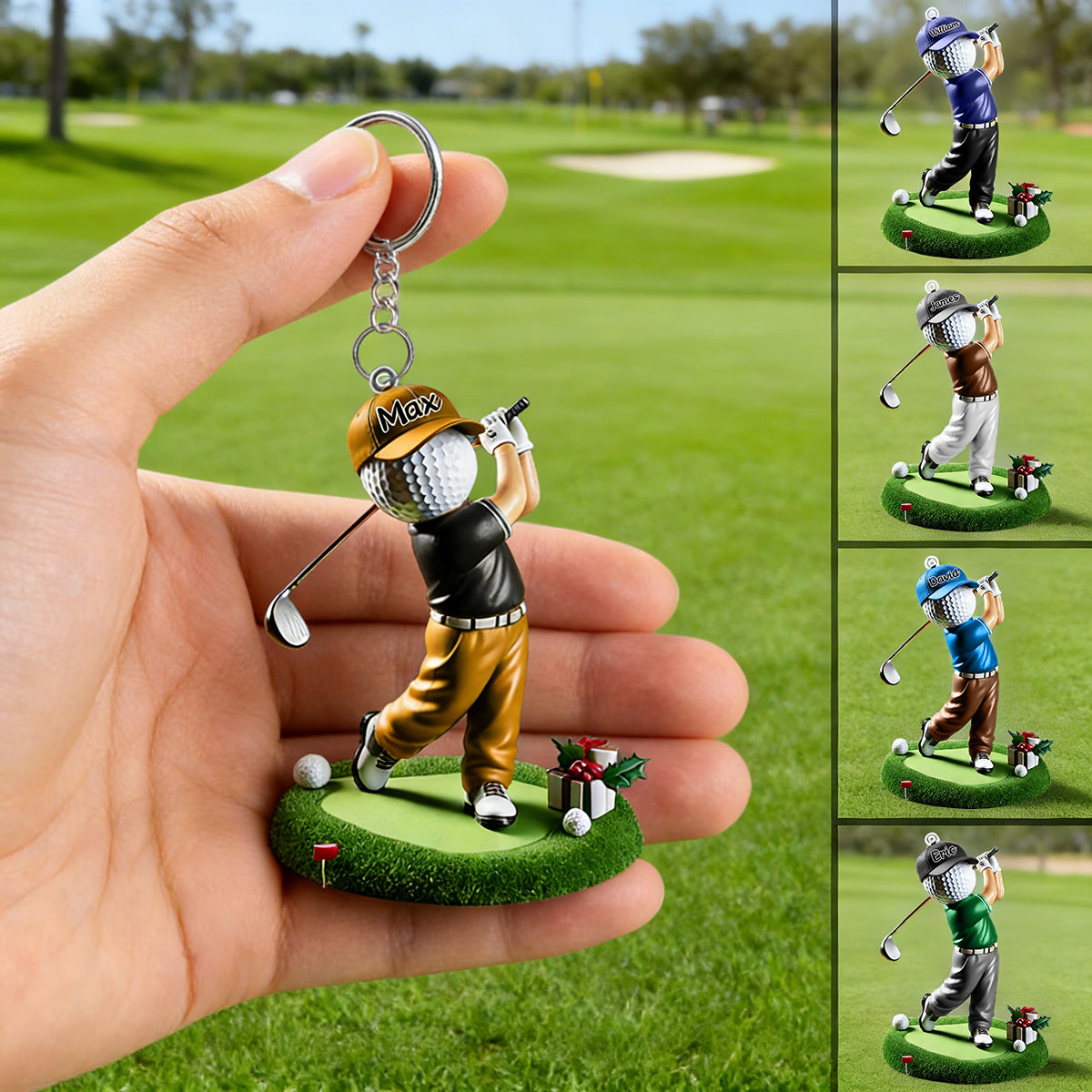 Custom Name Golf Acrylic Keychain, Golf Lover Gift